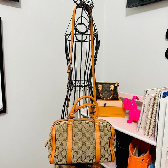 GUCCI SIGNATURE BOSTON BAG WITH DUST BAG MADE IN ITALY - Picture 14 of 15